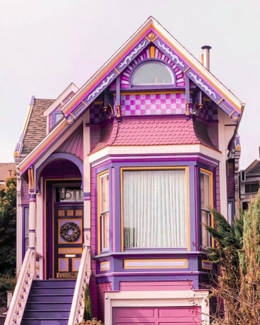 Paars en roze exterieur huiskleuren