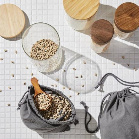 Cinco Sacos de Dois Produtos Reutilizáveis