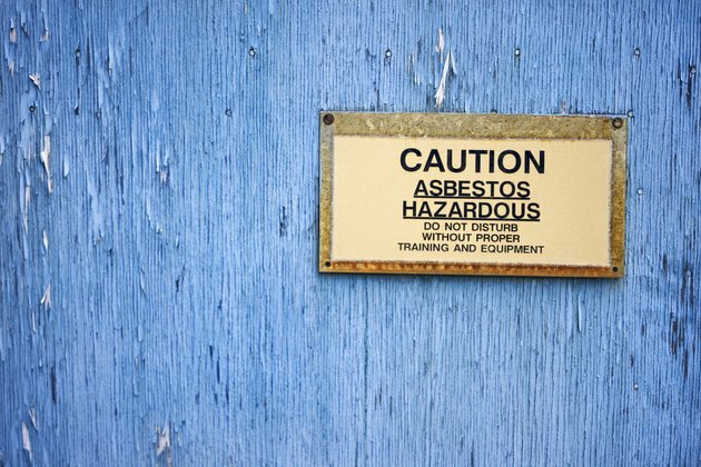Įspėjamasis ženklas, įspėjantis apie asbesto pavojų
