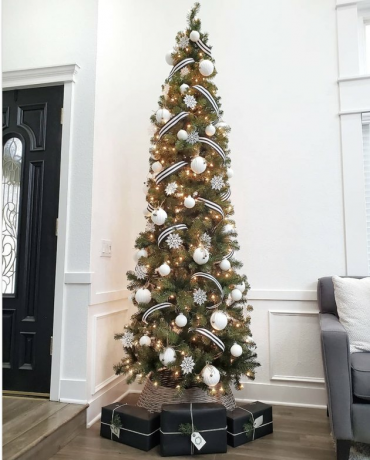 Fita de árvore de Natal preto e branco