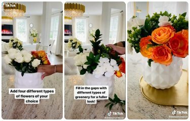 blomster arrangement fyld hack