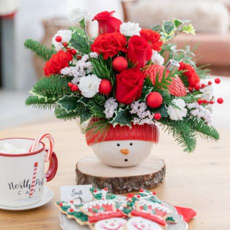 Buquê de enfeites de boneco de neve de Teleflora
