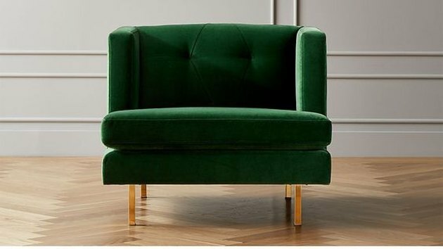 groene en gouden art deco stoel van CB2