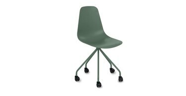 minimalistisk grøn drejelig kontorstol