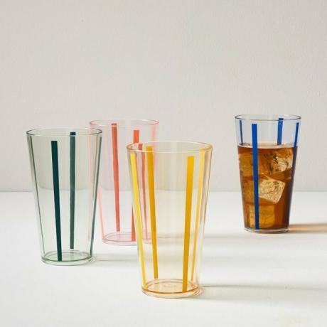 West Elm Acrílico Moderno Óculos Vintage, Conjunto de 4