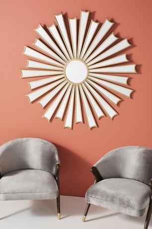 sunburst spiegel met gouden frame