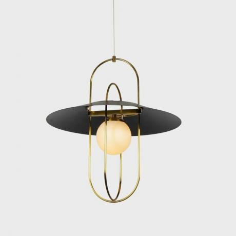 Art deco verlichting met ronde, moderne details en zichtbare led-lamp