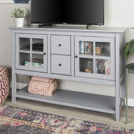 Dvaro parko pereinamasis stiklinių durų medinės lentos TV stendas, 261,69 USD