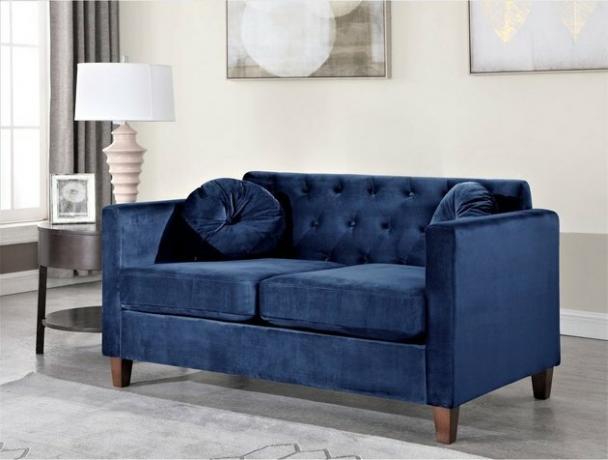 Orgulho dos EUA Persaud Velvet Kitts Classic Chesterfield Loveseat
