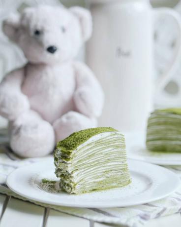 Delicie-se com o bolo de crepe Mimi Matcha Mille