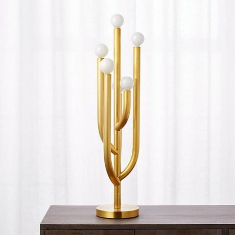 Candeeiro de mesa CB2 Cacti Glow Latão