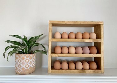 Porta-ovos com designs de madeira e grãos