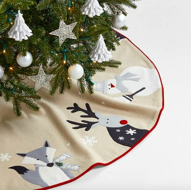 Crate & Barrel Winter Friends -brodeerattu joulukuusihame