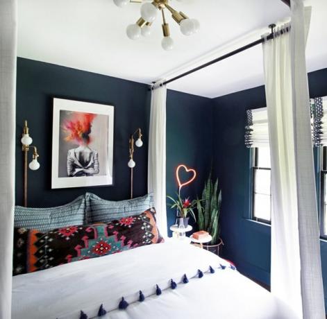 Dossel de cama montado no teto DIY