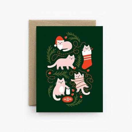 cartão de natal gato