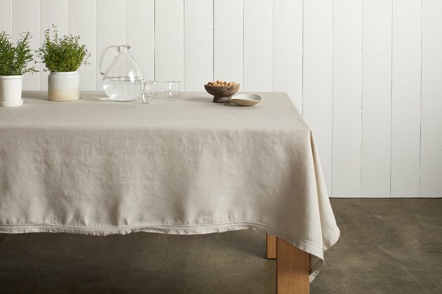Toalha de mesa de linho lavada pára-quedas