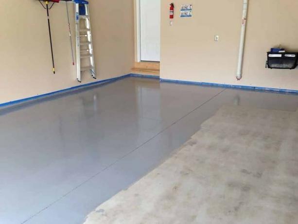 Peinture époxy pour plancher de garage.