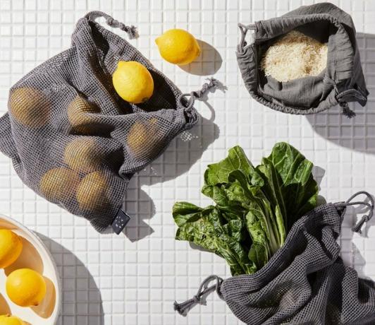 Cinco Sacos de Dois Produtos Reutilizáveis