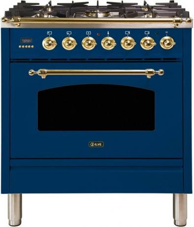 melhor fogão a gás ILVE Nostalgie Series Freestanding Dual Fuel Range da Wayfair