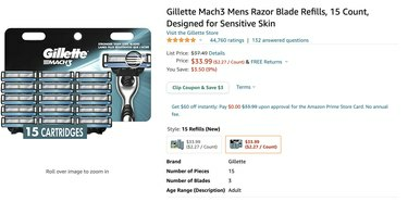 Gillette Mach3 muške punjenja za britvu