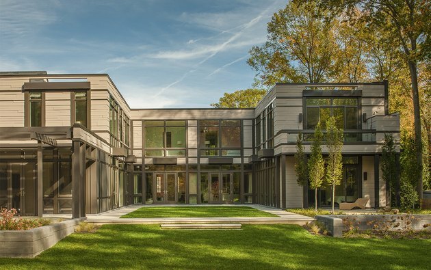 modern huis met natuursteen gevelbeplating ideeën