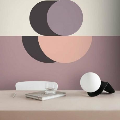 papel de parede simples de círculo rosa Bauhaus