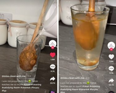 hack per la pulizia del cucchiaio di legno di tiktok