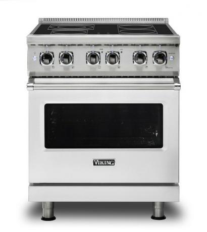 Fogão elétrico de topo plano Viking em aço inoxidável