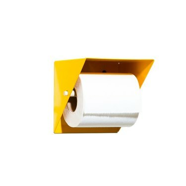 moderner gelber Toilettenpapierhalter aus der Mitte des Jahrhunderts