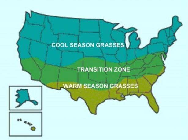 Harta ierburilor de sezon rece și de sezon cald