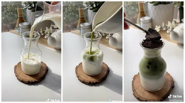 planta em vaso matcha tiktok