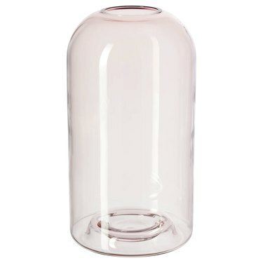 светлорозова стъклена ваза
