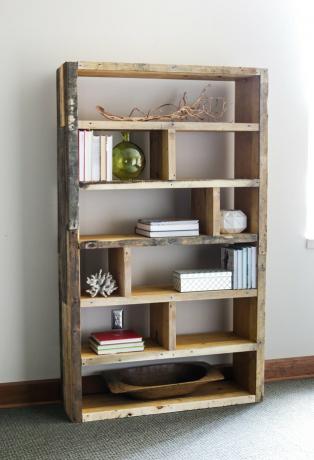 estante industrial de paletes de madeira DIY