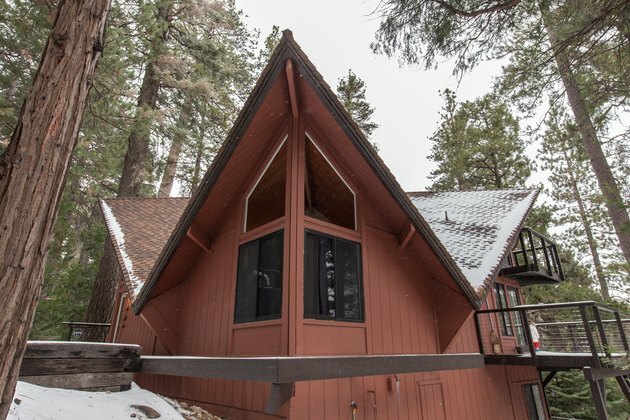 A-frame huis in Lake Arrowhead in de winter