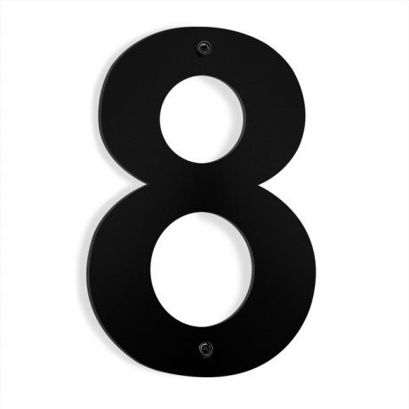 Barton House Letter Number Preto Aço Inoxidável Satin