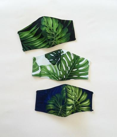 Máscaras faciais com impressão Monstera Leaf