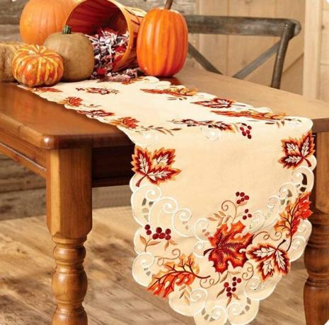 Nosso corredor de mesa de outono bordado quente