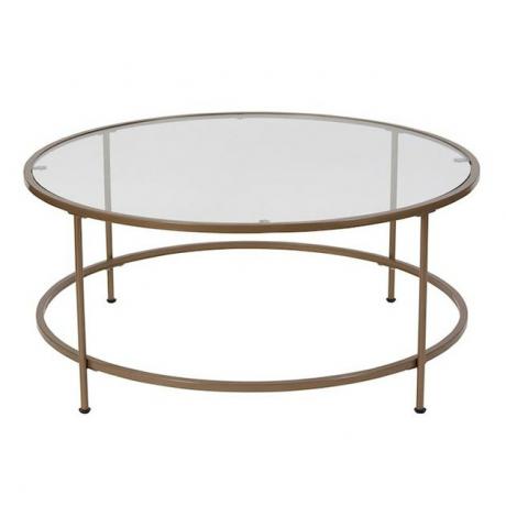 Flash Furniture Astoria Collection glazen salontafel met matgouden frame