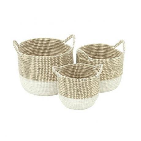 Conjunto de cesta de ervas marinhas de dois tons