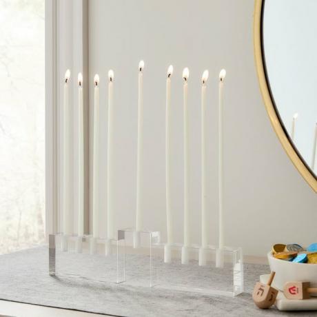 West Elm Glass Menorah, $ 36