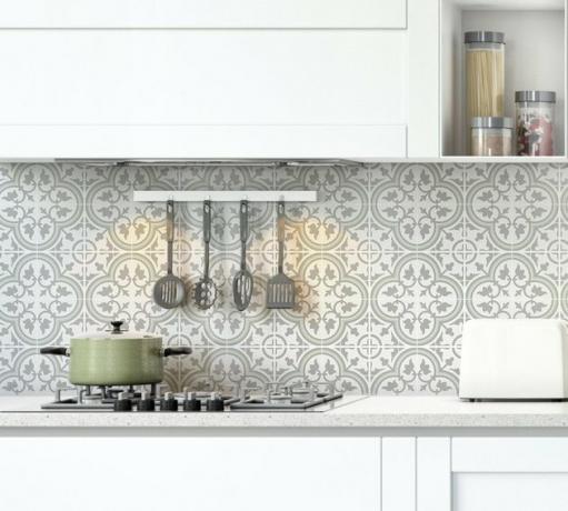 decalque removível backsplash em mosaico