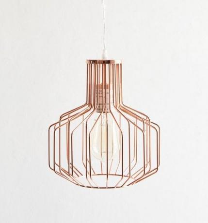 koperen eetkamerlamp, Urban Outfitters Copper Caged hanglamp