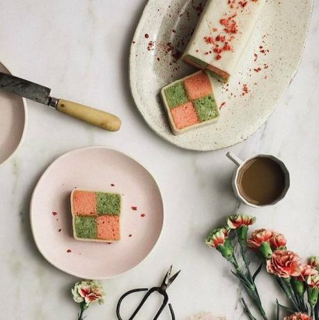 Bolo Matcha Morango Battenberg Uma Cozinha Aconchegante