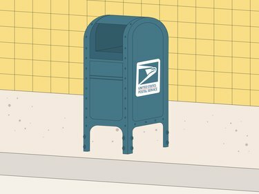 kuva usps-postilaatikosta jalkakäytävällä