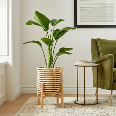 Plantador de vime natural West Elm