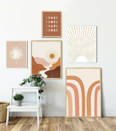 Moonrise Prints Boho Gallery Impressão de parede