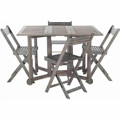 Safavieh Arvin tuintafel met 4 stoelen, grijs gewassen