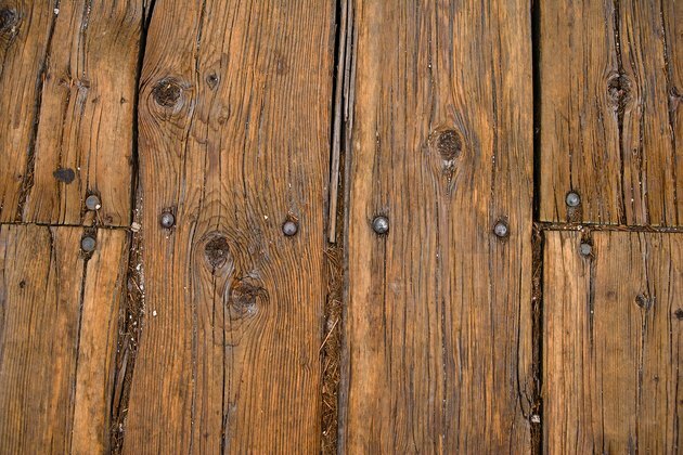 Záber zblízka, od, drevený, floorboards