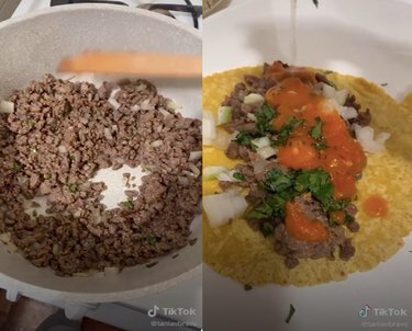 „takok“ vaizdo įrašo, kuriame yra asmuo, kuriame yra takos, ekrano kopijos