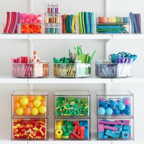The Container Store x The Home Edit conjunto colorido de organização